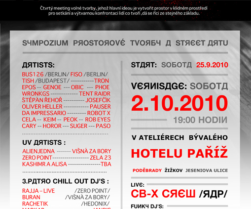 MĚSTO=GALERIE Woodoo Session 2010 program WooDoo Session 2010